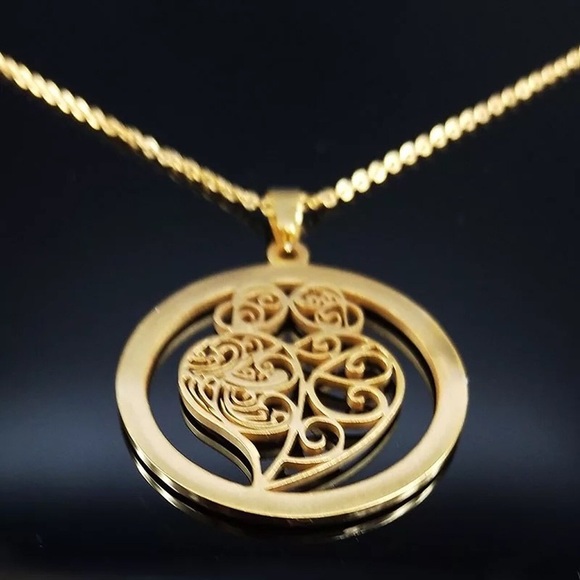 Women Fashion Heart Crystal Necklace - Picture 2 of 5